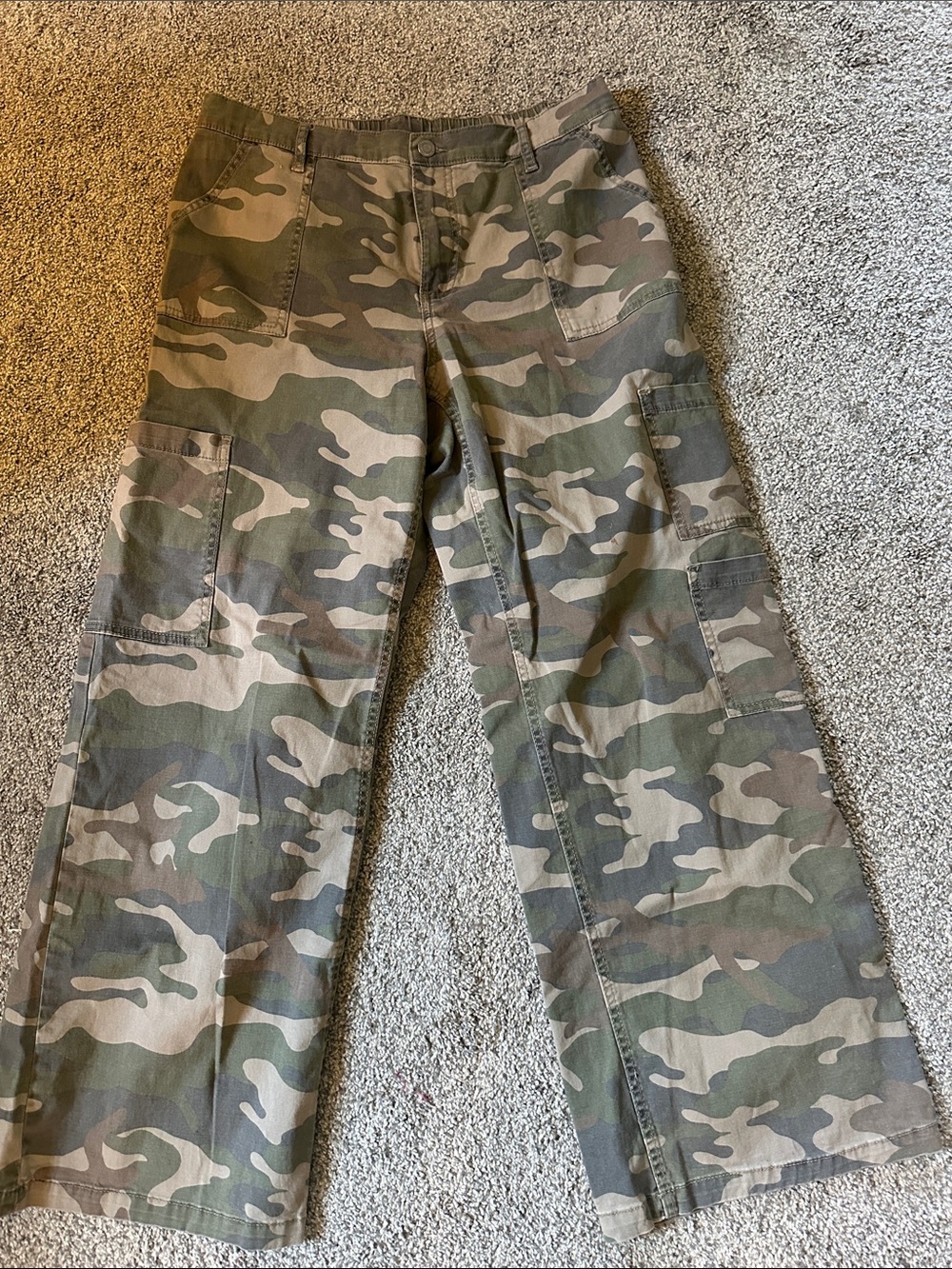 No Boundaries Women’s Camo Cargo Pants - Green Brown